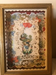 lot 161 image: Framed Vintage Cards