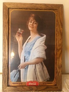 lot 243 image: Double-sided Coca Cola framed picture