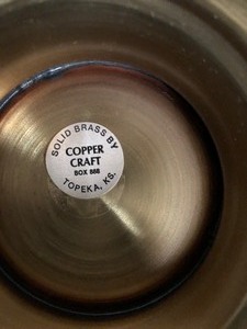 lot 31 image: Vintage Soild Brass by CopperCraft