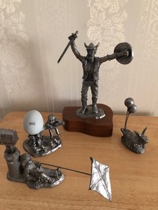 lot 78 image: Collection of Miniature Pewter Sculptures