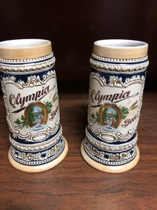 lot 260 image: Pair Of Olympia Beer Mugs