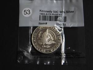 1993-S 90% Silver Kennedy Proof Half Dollar