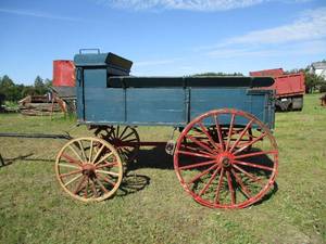 Adorable Vintage Horse Drawn Wagon.