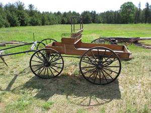 Vintage Oak Horse Drawn Wagon
