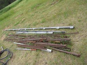 Lot of Miscellaneous Steel Posts Door Track