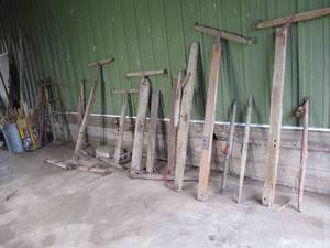 Lot of Miscellaneous Horse Drawn Wagon Parts Eveners, Doubletrees, Singletrees-