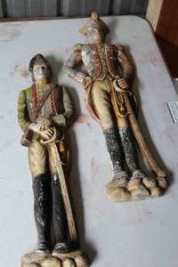 Lot of (2) Vintage Metal Soldier Statues