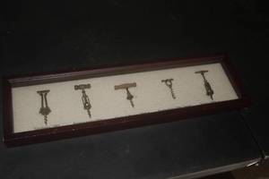 Vintage Corkscrew Display Case with (5) Corkscrews