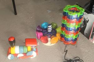 Lot of (3) Home Dcor - Multicolor Dark Light, Baby Toy, Baby Toy Train