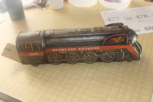 Vintage Overland Express Metal Battery Powered Replica Train Locomotive