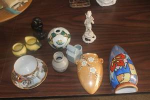 Lot of (11) Vintage Home Dcor - Decorative Cup and Saucer, Vase Wall Dcor, Small Vases, Angel Figurine