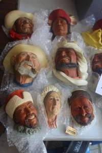 Lot of (7) Vintage Bossons Hand Painted Ornaments