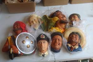 Lot of (7) Vintage Bossons Hand Painted Ornaments