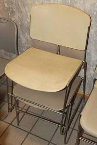lot 143 image: Lot of (2) MetalPlastic Stackable Conference Chairs