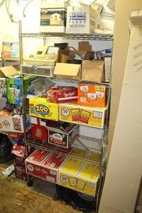 lot 153 image: Metal Wire Storage Rack Cart 5-shelf