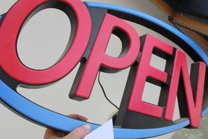 lot 187 image: Premier OPEN Sign