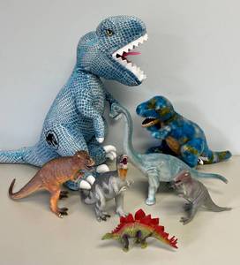 lot 57 image: Lot of Toy Dinosaurs and Jurassic World Large Plush.