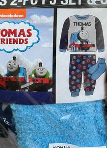 lot 22 image: Thomas The Train Tank Engine Boys Fleece Pajama Set W Socks Size 4T