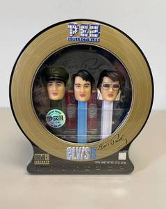 lot 55 image: 2007 ELVIS PRESLEY LIMITED EDITION PEZ Dispensers Collectors Set with Bonus ELVIS Music CD.
