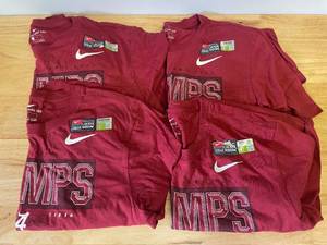 lot 71 image: Lot of 4 Alabama Crimson Tide Nike 2021 Rose Bowl Champs Shirts