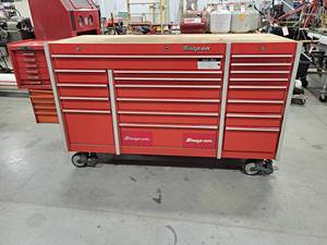 lot 14 image: SNAP-ON Rolling Tool Chest - Model KRL-1003 w MAC Tools Side Box - Overall about 88 x 30 x 46 Tall
