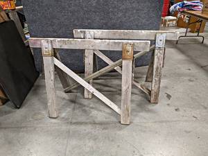 lot 46 image: Pair of Wood Sawhorses - NO SHIPPING