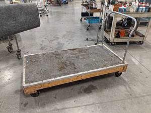 lot 130 image: Warehouse Cart - Measures about 60 x 30 - NO SHIPPING