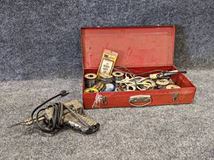lot 139 image: Soldering Gun w Many Rolls of Solder