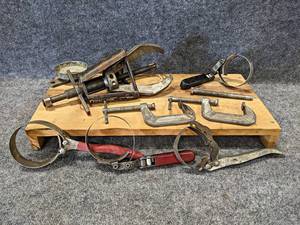 lot 151 image: POSI-LOCK Gear Puller, C-Clamps and Filter Wrenches