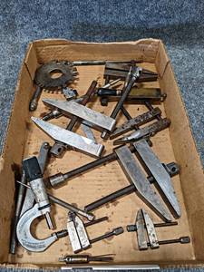 lot 158 image: (2) Starrett 161-E Precision Clamps, (2) Starrett 161-A Precision Clamps, Moore & Wright Micrometer and More