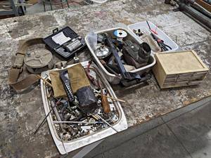 lot 171 image: Large Misc. Lot - Troemner Scale Kit, IDEAL Wire Wheel, Hardware and More - NO SHIPPING