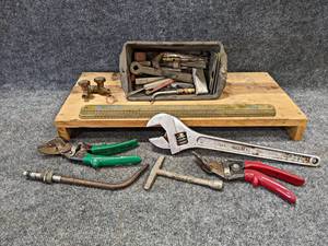 lot 181 image: Diamond Tool 15 Adjustable Wrench, Torch Parts, Tin Snips and More