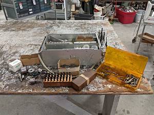 lot 192 image: Heavy Duty Hole Saws (Up to 1.75), Letter Punch Set, Drill Bits and More - Includes Caddy