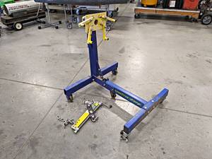 lot 29 image: Good Year Heavy Duty Folding Engine Stand w Leveler - NO SHIPPING