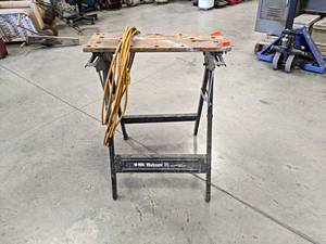 lot 239 image: Black & Decker Workmate 85 Portable Folding Worktable - Stands about 29 Tall - and Extension Cord - NO SHIPPING