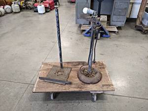 lot 240 image: Rolling Movers Dolly - 40.5 x 23.5, Shop Light and Stand - NO SHIPPING