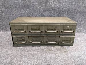 lot 252 image: Steel 8-Drawer Parts Cabinet - 23 x 11 x 9.5 - NO SHIPPING