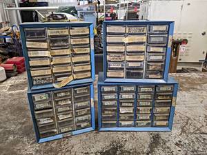 lot 268 image: Lot of (4) Parts Organizers w Contents - Lots of Machine Screws and More - NO SHIPPING