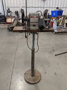 lot 291 image: Craftsman 12HP 1PH Bench Grinder on Stand - About 54 Tall - NO SHIPPING