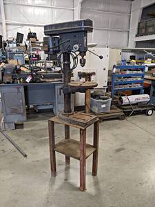 lot 300 image: CUMMINS 12-Speed Drill Press on Heavy Duty Steel Stand - Model C114 - NO SHIPPING