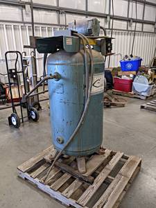 lot 301 image: 80 Gallon Air Compressor Tank w Motor - NO PUMP - NO SHIPPING