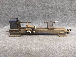lot 306 image: DUNLAP Small Metal Lathe - Missing Parts - About 32 Long - NO SHIPPING