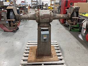 lot 385 image: Heavy Duty Industrial Grinder - Machine works INC - 14 Stones - About 53 Wide x 44 tall - NO SHIPPING