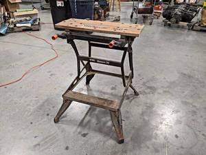 lot 387 image: Black & Decker Workmate 350 Portable Folding Worktable - Stands about 31 Tall - NO SHIPPING