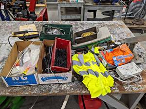 lot 399 image: Large Lot of Assorted Zip Ties, Large Safety Vest, Cords and More - NO SHIPPING