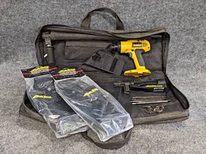 lot 461 image: QuikDrive 2000 Subfloor  Decking Screw Fastening Attachment w Extension, Bits and Case  (2) Screw Quivers