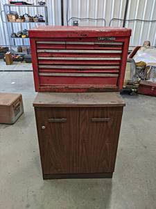 lot 468 image: Metal Shop Storage Cabinet - Overall about 24 x 20 x 30 Tall  Craftsman Tool Cabinet - NO SHIPPING