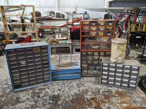 lot 469 image: Lot of (5) Parts Cabinets w Contents - NO SHIPPING