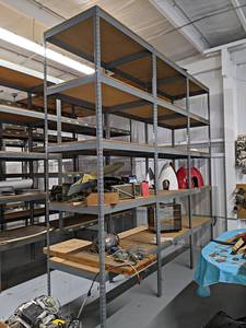 lot 8 image: (3) Sections of Parts Shelving - Overall About 10 Tall x 30 Wide x 128 Long -  Contents NOT Included - Located on Mezzanine