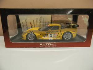 AUTO ART MOTORSPORT 118 SCALE - #3 CHEVROLET CORVETTE C6R LAGUNA SECA 2005 2ND POSITION - DRIVER SIGNED WITH COA - IN BOX NICE - FANTASTIC PIECE - SEE PICTURES
